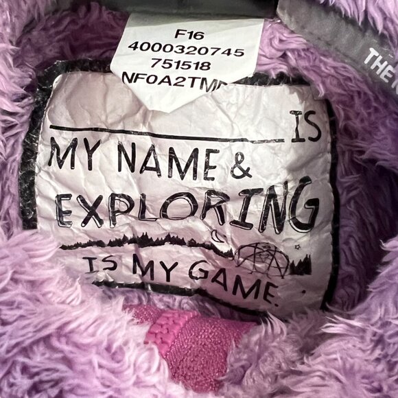 The North Face Infant Fleece Hooded Bunting Suit 3-6M Purple - Picture 5 of 6